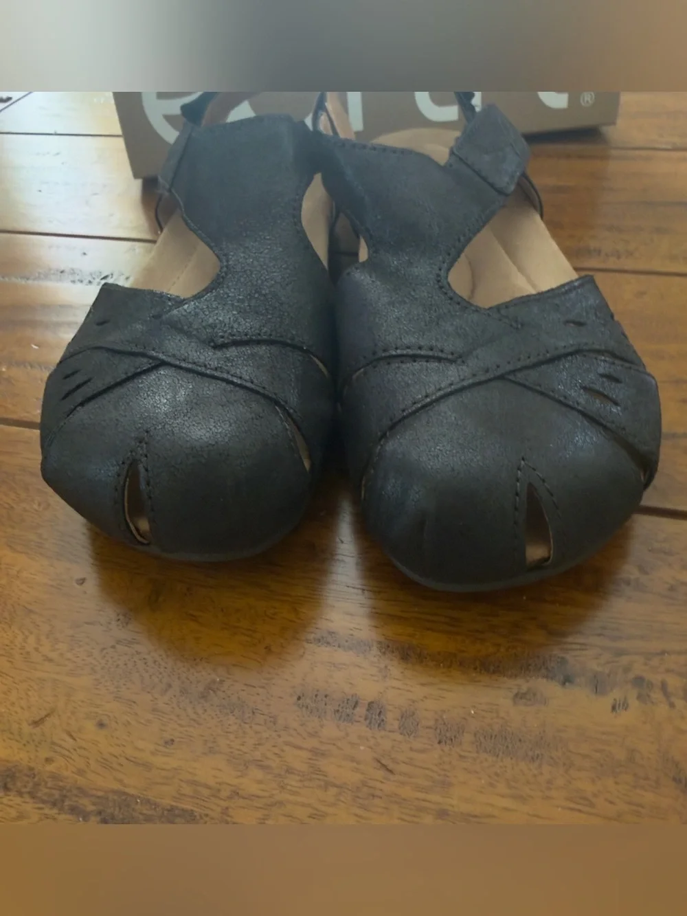 Earth Origins Birdine Leather Slingback Sandals Dark Brown Size 7 NIB